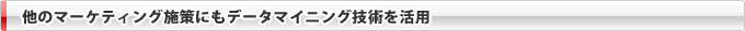 他のマーケティング施策にもデータマイニング技術を活用