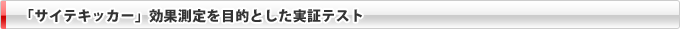「サイテキッカー」効果測定を目的とした実証テスト