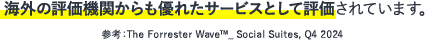 海外の評価機関からも評価されているというテキスト画像