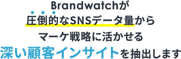 Brandwatchが圧倒的なSNSデータ量から深い顧客インサイトを抽出することを示したテキスト画像