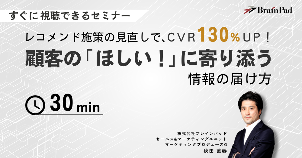 レコメンド施策の見直しでCVR130％UP