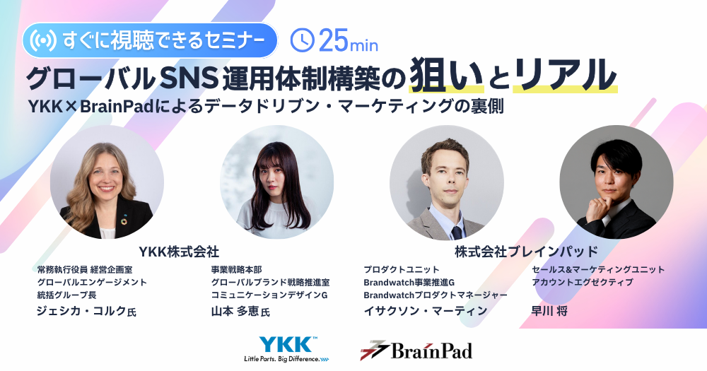 グローバルSNS運用体制構築の狙いとリアル ～YKK×BrainPadによるデータドリブン・マーケティングの裏側～
