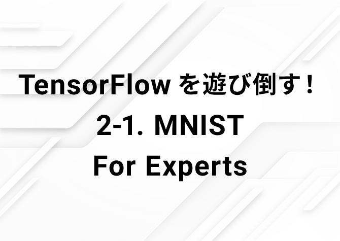 TensorFlowを遊び倒す！ 2-1. MNIST For Experts