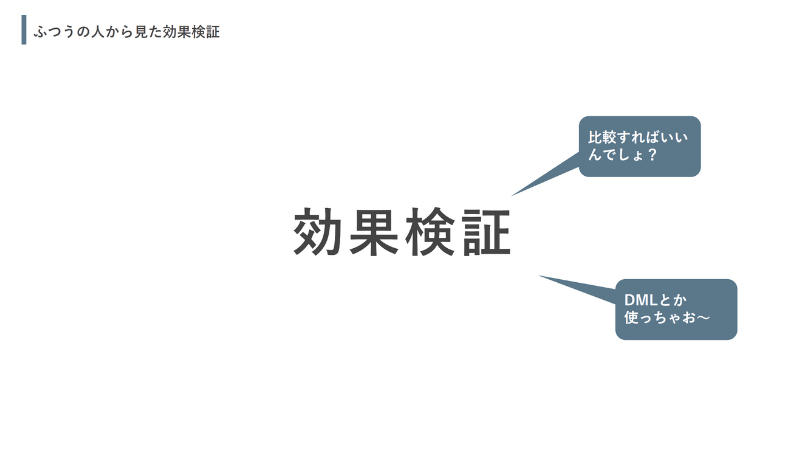 ふつうの人から見た効果検証