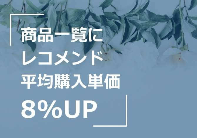 全カテゴリの商品一覧にレコメンドを設置し、平均購入単価8%UP