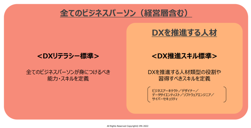 図1_DXリテラシー標準とDX推進スキル標準